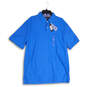 NWT Womens Blue Spread Collared Short Sleeve Polo Shirt Size XXL image number 1