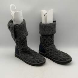 Ugg Australia Womens Lattice Cardy 3066 Gray Pull-On Winter Boots Size 8