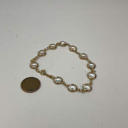 Designer Swarovski Gold-Tone Sparking Crystal Clear Chain Bracelet alternative image
