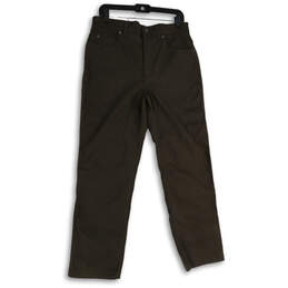 Mens Dark Green 5-Pocket Design Straight Leg Hiking Chino Pants Size 32X30