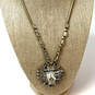 Designer J. Crew Gold-Tone Rope Chain Crystal Cut Stone Pendant Necklace image number 1