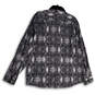 Mens Gray Black Printed Collared Long Sleeve Casual Button-Up Shirt Sz XXL image number 2