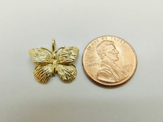 Ethereal 10K Yellow Gold Butterfly Pendant Charm 2.3g image number 5