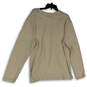 Mens Ivory V-Neck Long Sleeve Regular Fit Pullover T-Shirt Size X-Large image number 2