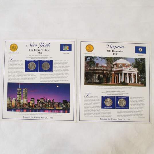 10 Postal Commemorative Society Statehood Quarter & Stamp Single Page Sheets - 523.1g image number 2