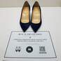 AUTHENTICATED Christian Louboutin Pipina Blue Suede Wedge Heels Size 40.5 image number 1