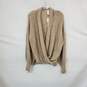 Max Studio Beige Open Front Faux Wrap Knit Sweater WM Size L NWT image number 1