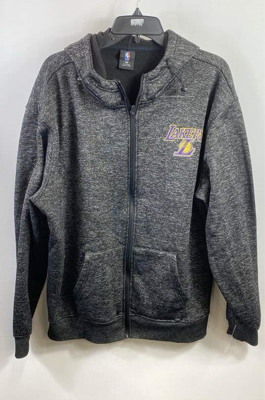 NBA Men Gray LA Lakers Zip Hoodie Sweater XL image number 1
