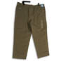 NWT Mens Khaki Flat Front Slash Pocket Straight Leg Chino Pants Size 42x30 image number 2