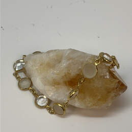 Designer Swarovski Gold-Tone Crystal Cut Stone Fashionable Chain Bracelet