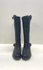 Frye Veronica Slouch Leather Slip On Buckle Boots Black 7.5 image number 3