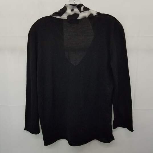 AUTHENTICATED Giorgio Armani Black Wool Blend Knit Top Size 46 image number 2
