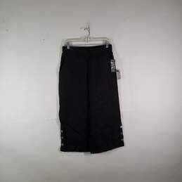 NWT Womens Elastic Waist Wide Leg Flat Front Cropped Pants Size PM