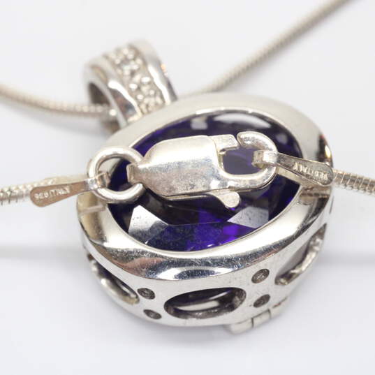 Sterling Silver Diamond Accent Purple Cubic Zirconia Pendant Necklace - 12.7g image number 4