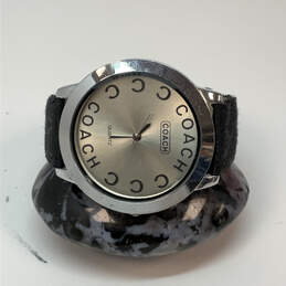 Designer Coach Silver-Tone Stainless Steel Round Dial Analog Wristwatch