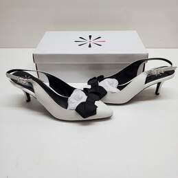 Isaac Mizrahi Live White Bow Heel Shoes Women's Size 7.5M