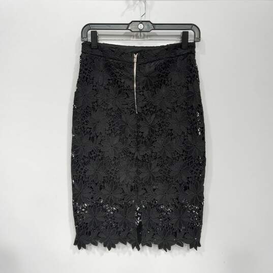 Lulus Women's Black Floral Lace Overlay Skirt Size S image number 2