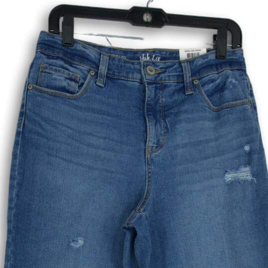 NWT Style & Co. Womens Blue Denim High Rise Wide Leg Cropped Jeans Size 4 image number 3