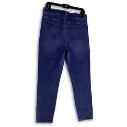 Womens Blue Medium Wash Pockets Regular Fit Denim Tapered Jeans Size 12 alternative image