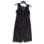 Womens Black Floral Lace Sleeveless V-Neck Back Zip A-Line Dress Size 2 image number 1
