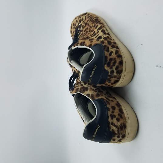 Isabel Marant Court Sneaker Women's Sz 40 Brown Leopard image number 4