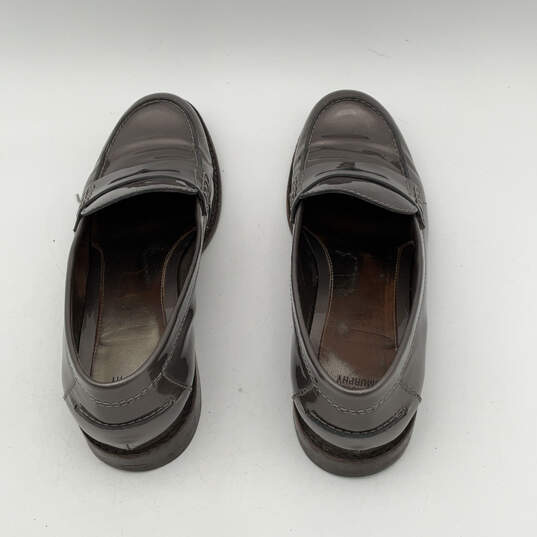 Womens Brown Patent Leather Round Toe Slip-On Loafer Dress Shoes Size 9 image number 4
