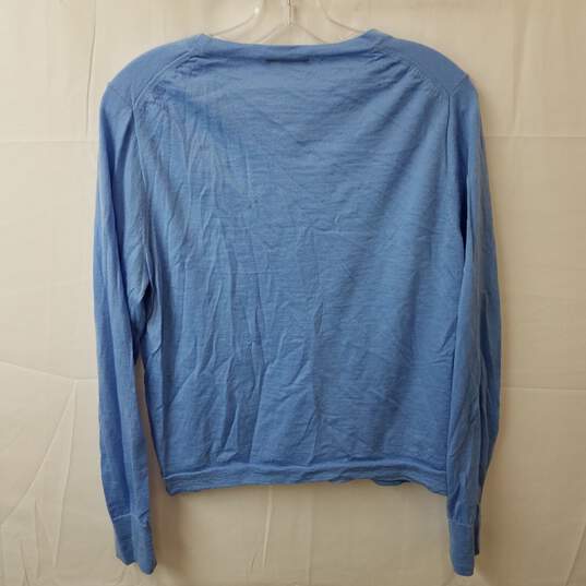 J. Crew Light Blue Long Sleeve Merino Wool Pullover Sweatshirt Women's Size XL image number 2
