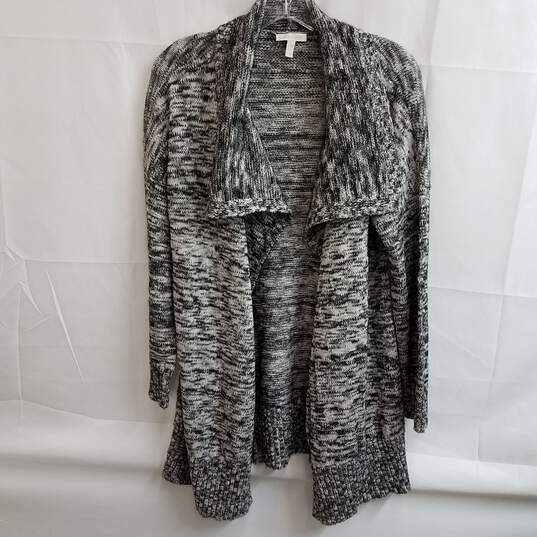 Eileen Fisher Organic Cotton Black & White knit Cardigan Sweater Size XS image number 1