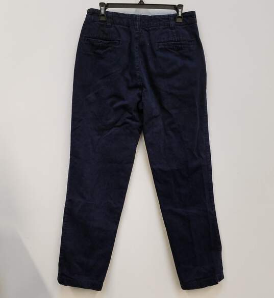 Mens Navy Blue Cotton Dark Wash High Rise Denim Straight Jeans Size 34/48 image number 2