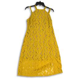 NWT Ali & Jay Los Angeles Womens Yellow Lace Sleeveless Midi A-Line Dress Size L