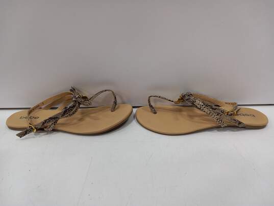 Bebe Women's Animal Print Strappy Thong Sandals Size 7 image number 4