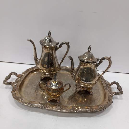 FB Rogers silver plate Co 4 piece coffee & tea set image number 1