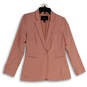 Womens Pink Long Sleeve Notch Lapel Single Breasted One Button Blazer Sz 2P image number 1