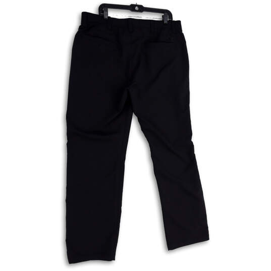 Mens Black Flat Front Slash Pocket Straight Leg Chino Pants Size 40/32 image number 2