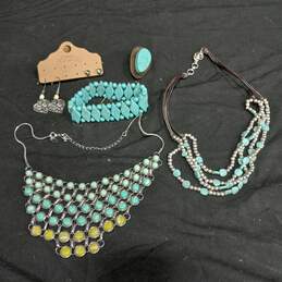 5 pc Turquoise Tone Costume Jewelry Collection