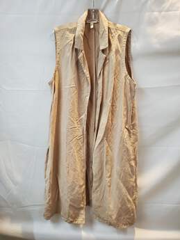 Eileen Fisher Long Sleeveless Tan Vest Women's Size L