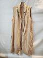 Eileen Fisher Long Sleeveless Tan Vest Women's Size L image number 1