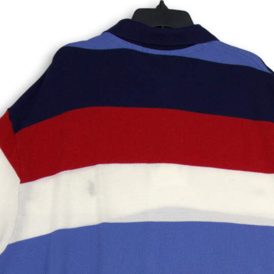 Mens Multicolor Striped Spread Collar Short Sleeve Golf Polo Shirt Sz 4XLT image number 4