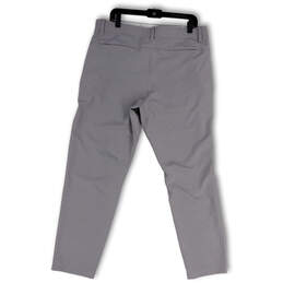 Mens Gray Flat Front Slash Pocket Straight Leg Dress Pants Size 34X32 alternative image