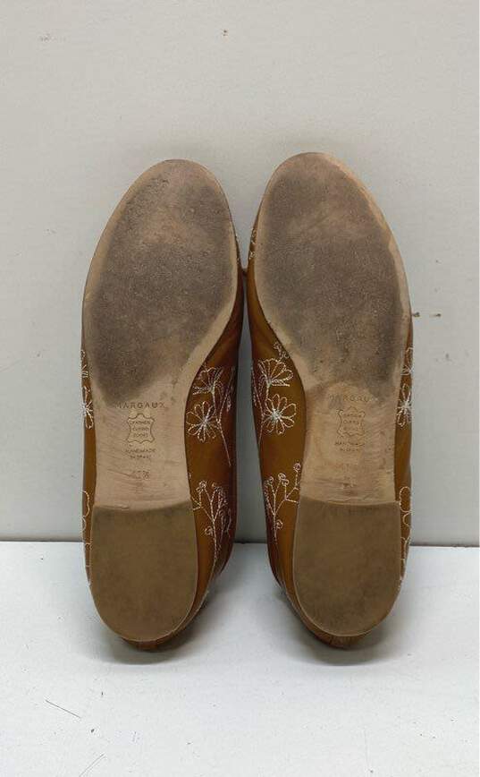 Schumacher x Margaux Brown Stitched Leather Ballet Loafers Shoes Size 11.5 image number 5