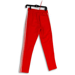 NWT Mens Red White Elastic Waist Zipped Pockets Pull-On Track Pants Size S alternative image