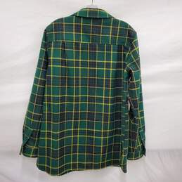 VTG Pendleton MN's 100% Virgin Wool Green & Yellow Plaid Flannel Shirt Size L alternative image