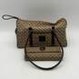 Liz Claiborne Womens Beige Brown Shoulder Handbag With Matching Wallet image number 1