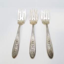 International Sterling Silver 6in Vintage Ornate Fork 3pcs 96.0g