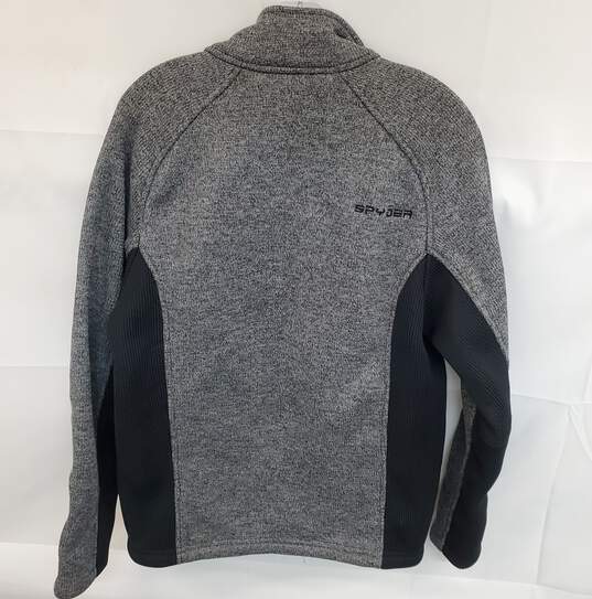 Unisex Spyder Grey Knited Zip Up Sweater Sz M image number 4