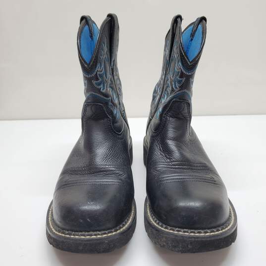 Women's ARIAT Fatbaby Black Leather Cowboy Western Boots Size 9B 10000833 image number 2