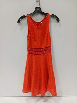 Free People Women's Coral Daisy Lace Fit & Flare Mini Dress Size 2