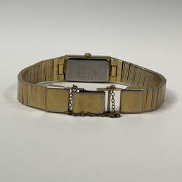 Designer Seiko Gold-Tone Chain Strap Rectangle Dial Analog Wristwatch alternative image
