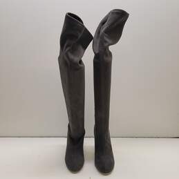 Renvy Suede Knee High Maya Boots Grey 5