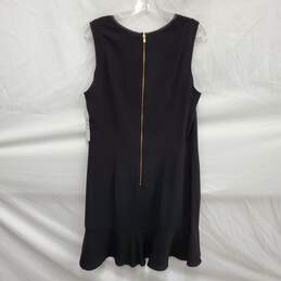 NWT ivy & blu Black Sleeveless Darcy Flounce with Leather Trim Knee Length Dress Size 14 alternative image